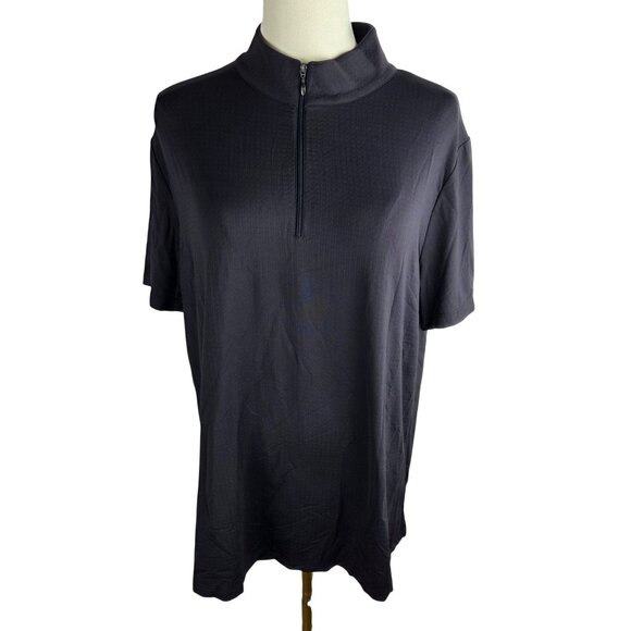Ibkul Black Short Sleeve Shirt Size XL 1/4 Zip Cooling Shirt UPF 50+ Quick Dry - Picture 1 of 9